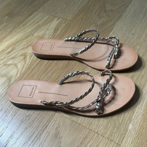 Dolce Vita Gold-Braided Sandals, 7.5